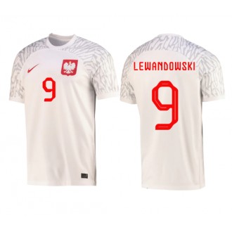 Herren Fußballbekleidung Polen Robert Lewandowski #9 Heimtrikot WM 2022 Kurzarm